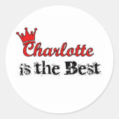 Crown Charlotte Ronde Sticker (Voorkant)