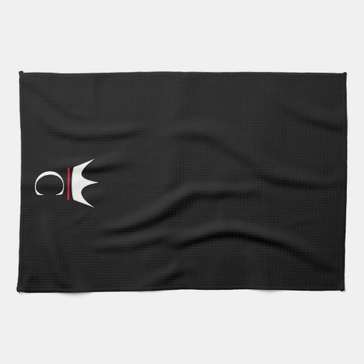 Crown Chef Monogram Zwart Wit Theedoek (Horizontaal)