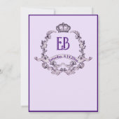 Crown Crest Initiaal Invitation Kaart (Achterkant)