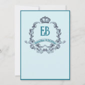 Crown Crest Initiaal Invitation Kaart (Achterkant)