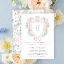 Crown Crest Monogram Roze Blauw Baby shower