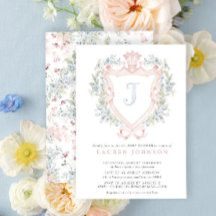 Crown Crest Monogram Roze Blauw Baby shower