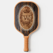 Crown Crest Wood Tone Monogram Oval Pickleball Paddle (Achterkant)