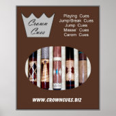 Crown Cues Poster met poolkussen (Voorkant)