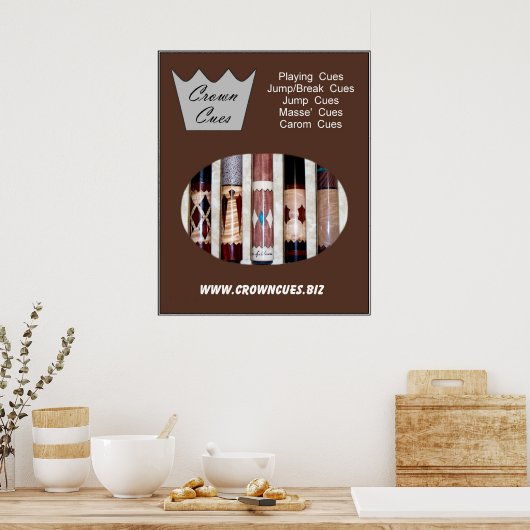 Crown Cues Poster met poolkussen (Keuken)