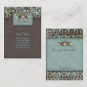 Crown Damask Salon Spa Appointcard Afsprakenkaartje (Voorkant / Achterkant)