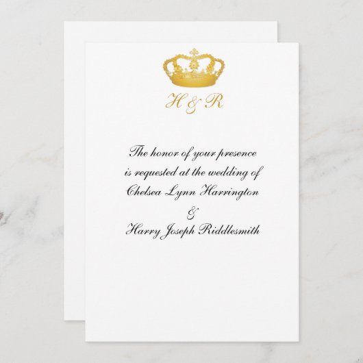 Crown Design II - Gold Kaart (Voorkant / Achterkant)