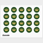 Crown Design II - Goud Ronde Sticker (Vel)