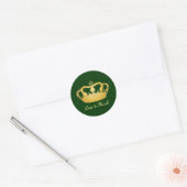 Crown Design II - Goud Ronde Sticker (Envelop)