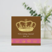 Crown Designs - Roze & Oranje Kaart (Staand voorkant)