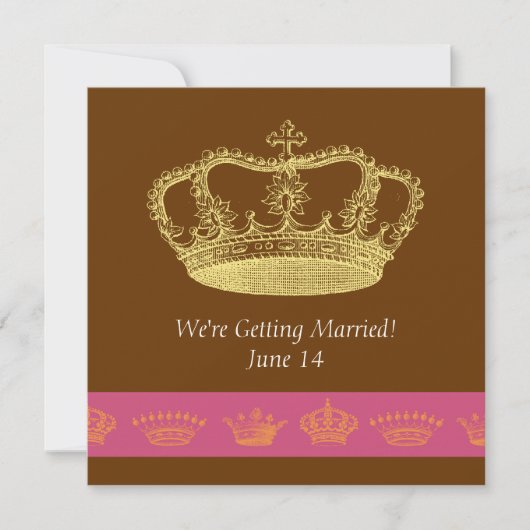 Crown Designs - Roze & Oranje Kaart (Voorkant)