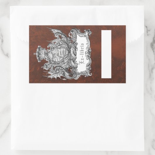 Crown & Dragon Bookplate Sticker (Tas)