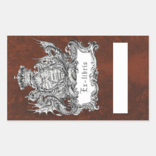 Crown & Dragon Bookplate Sticker