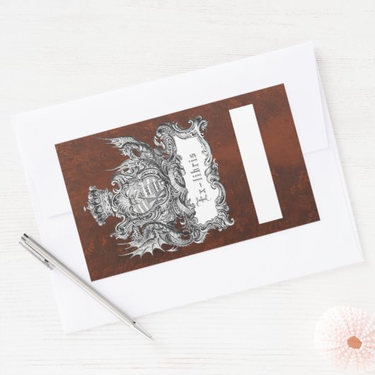 Crown & Dragon Bookplate Sticker (Envelop)
