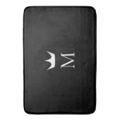 Crown Elegant Monogram Pattern Black and White Badmat (Voorkant Verticaal)