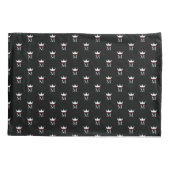 Crown Elegant Monogram Pattern Black White en Red Kussensloop (Achterkant)