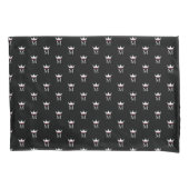 Crown Elegant Monogram Pattern Black White en Red Kussensloop (Voorkant)