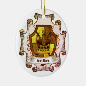 Crown Family Crest Achternaam Keramisch Ornament (Rechts)