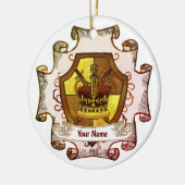 Crown Family Crest Achternaam Keramisch Ornament (Links)