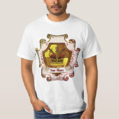 Crown Family Crest Achternaam T-shirt (Voorkant)