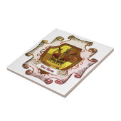 Crown Family Crest Achternaam Tegeltje (Zijkant)