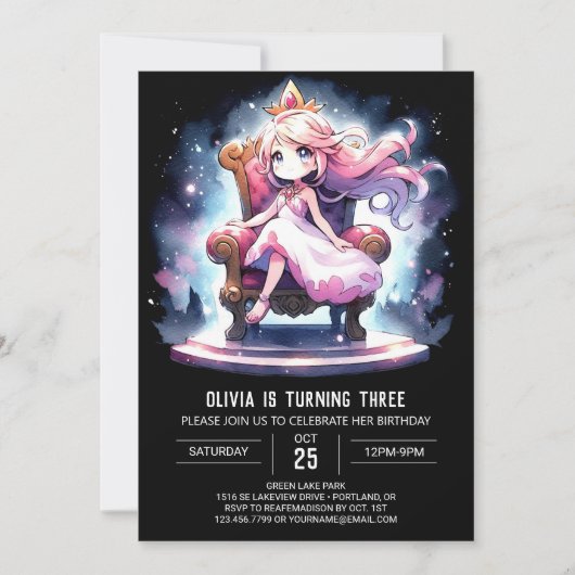Crown Fantasy Prinses Verjaardag Kaart (Voorkant)