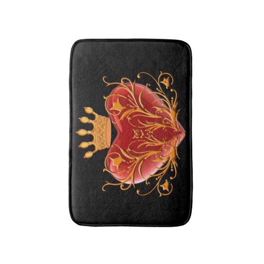 Crown Filigree Heart Bath Mat (Voorkant Verticaal)