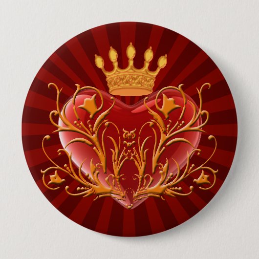 Crown Filigree Heart Button (Voorkant)