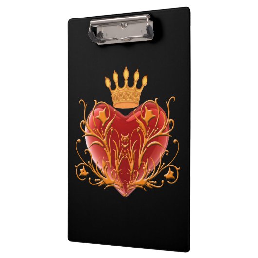 Crown Filigree Heart Clipboard Klembord (Links)