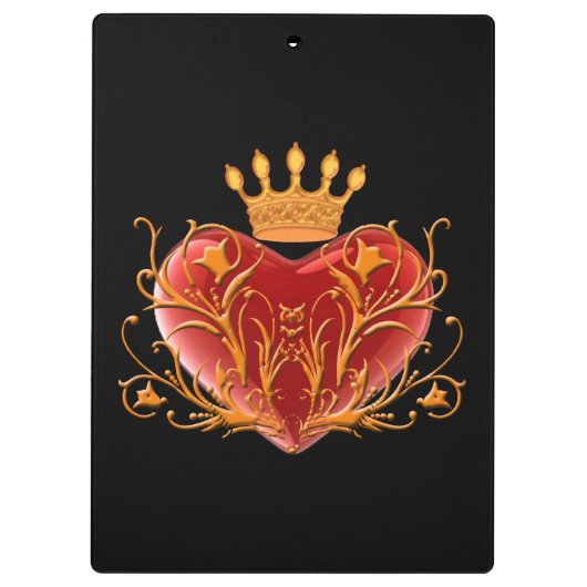 Crown Filigree Heart Clipboard Klembord (Achterkant)