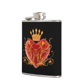 Crown Filigree Heart Flask Heupfles (Links)