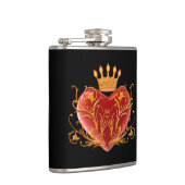 Crown Filigree Heart Flask Heupfles (Rechts)