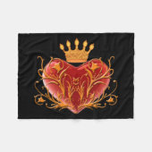 Crown Filigree Heart Fleece Blanket (Voorkant (Horizontaal))