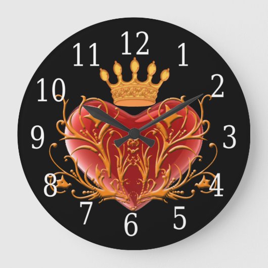 Crown Filigree Heart  Grote Klok (Voorkant)