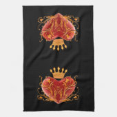 Crown Filigree Heart Kitchen Towel Theedoek (Verticaal)