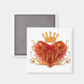 Crown Filigree Heart Magnet (Voorkant / Achterkant)