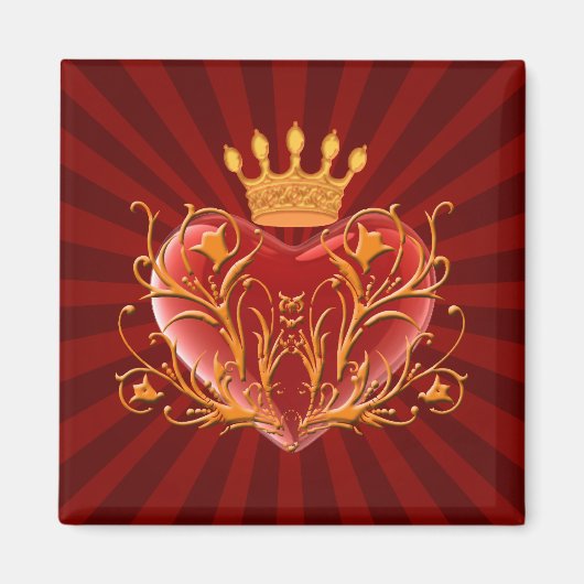 Crown Filigree Heart Magnet (Voorkant)