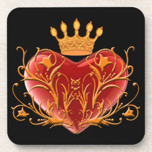 Crown Filigree Heart Onderzetters