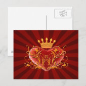 Crown Filigree Heart Post Kaart (Voorkant / Achterkant)