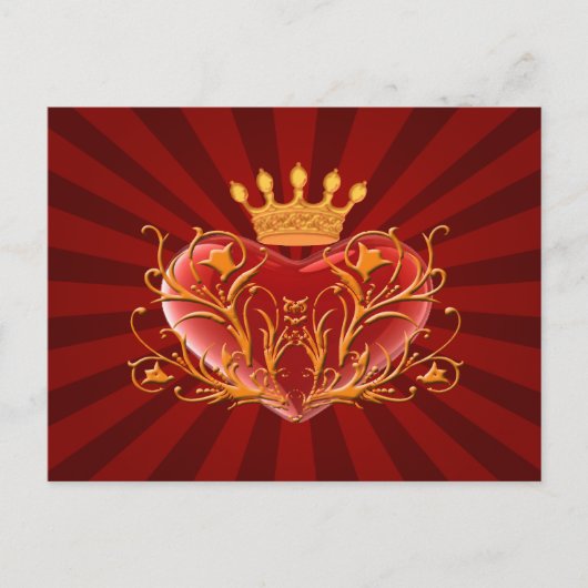 Crown Filigree Heart Post Kaart (Voorkant)