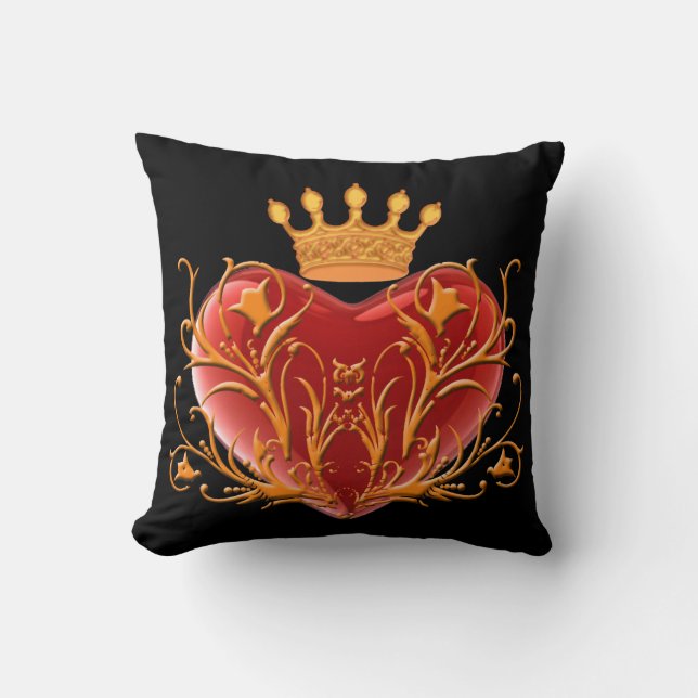Crown Filigree Heart Reversible Pillow Kussen (Voorkant)