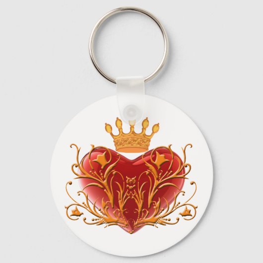Crown Filigree Heart Sleutelhanger (Voorkant)