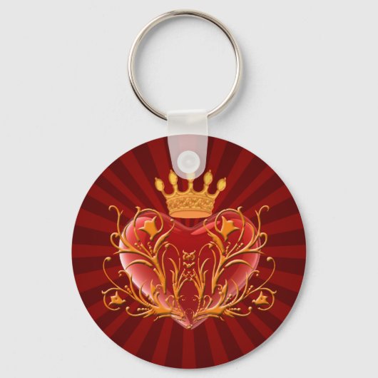 Crown Filigree Heart Sleutelhanger (Voorkant)
