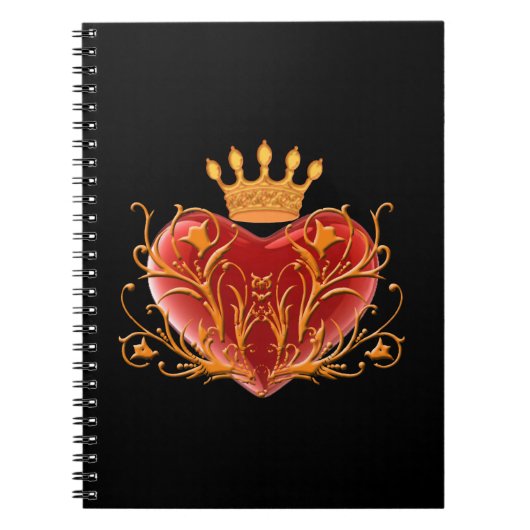 Crown Filigree Heart Spiral Notitieboek (Voorkant)