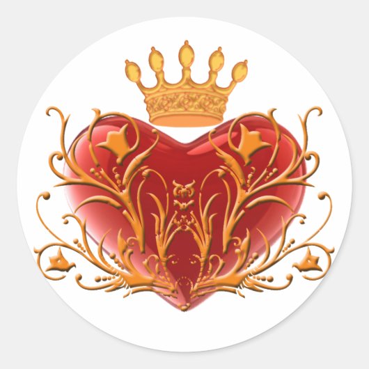 Crown Filigree Heart Stickers (Voorkant)