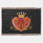 Crown Filigree Heart Throw Blanket Deken (Voorkant)