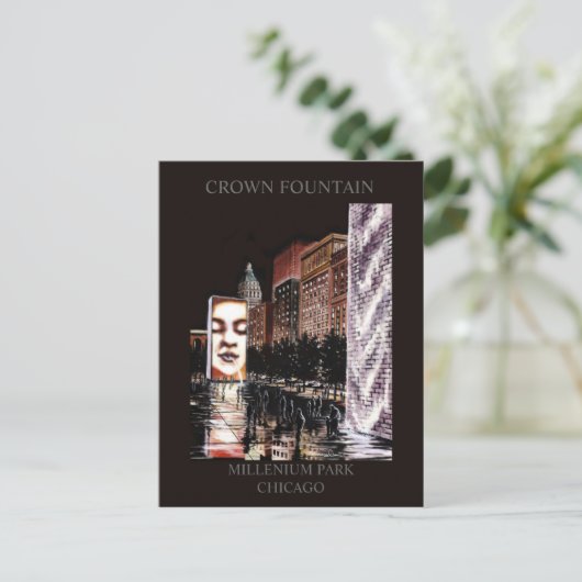 Crown Fountain Millenium Park Randsom Art Briefkaart (Staand voorkant)