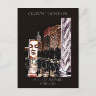 Crown Fountain Millenium Park Randsom Art Briefkaart
