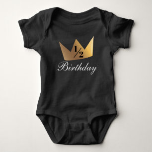 Crown Fraction Gold Halthday Romper