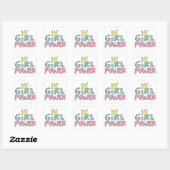 Crown Girl Power Doodle Girly Doodle Power Girl Vierkante Sticker (Vel)
